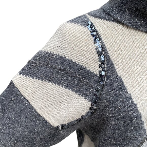 Vintage Cristina Silk Angora Sequins Sweater Sz M Beaded Avant Garde Artsy Tunic - Picture 8 of 16